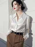 Toloer Light Luxury White Acetic Fascination Stender Shirt Woman 2025 New High-End Feel Chic Shirt