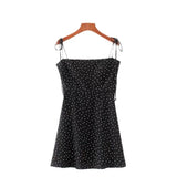 Trend Female Decoration Style Slender Shoulder Strap Printed Suspender Dress Broken Flower Money Waist Style Thin Belt Skirt-Outfit
