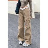 Ruched Khaki Baggy Cargo Pants-Outfit