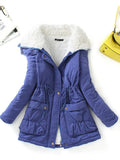 VAREY LIN New Winter Cotton Coat Women Casual Slim Snow Outwear Medium-long Wadded Jacket Thick Cotton Padded Warm