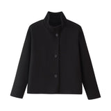 Women's Autumn New Fashion Asymmetric Blending Short Loose Coat