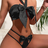 Sex Lingerie Sexy Bow Tie Sexy Hollow Conjoined Sex Fun