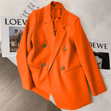 Toloer Spring And Autumn Outfit Fried Street Loose Leisure Versatile Autumn Suit Jacket Female Korean Black Suit Jacket-Outfit