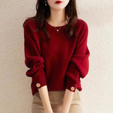 Toloer Sweater Women's Autumn And Winter 2025 New Knitted Knitted Winter Thick Loose New Year Red Chic