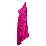 Women's New Fashion Pure Color Casual Temperament Shoulder Collar Folded Empty Dress Dress