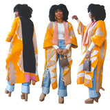 Toloer New Women's Casual Short Sleeve Knitted Long Coat-Outfit