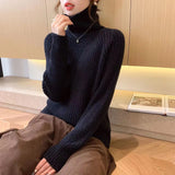 Wind, High Collar, Thin Sweater, Bright Silk Design, Solid Color Slim, Bottomed Sweater, Autumn And Winter Blouse-Outfit