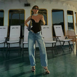 Velvet Black Busiter Asymmetrical Corset Top-Outfit