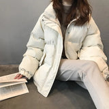 Ladies Fashionable Winter Oversized Stand Collar Down Jacket Women 2021 New Warm Thick Loose Chic Parka Bread Padded