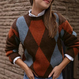 And Winter Repair Chain Decoration Design Cross-Knit Sweater Bottom