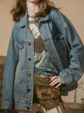 Toloer Sense Denim Jacket Female Spring And Autumn Outfit 2024 New Popular Logo Loose Niche Retro Do Old Jacket Bf