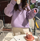 10 colors Pink 2022 Women Sweater Pullover Female Knitting Overszie Long Sleeve Loose Knitted Outerwear Womens Winter