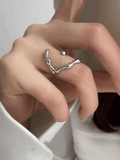 Irregular Geometric Cuff Ring-Outfit