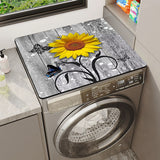 Toloer Drum Washing Machine Top Mat Anti-Skid Rubber Mat Laundry Room Water Suction Fast Dry Floor Mat Dust Protection Mat-Outfit
