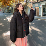 Small Pink Cotton-Padded Jacket Cotton-Padded Jacket Women's Winter 2024 New Thickening Pike Cotton-Padded Jacket Cotton-Padded Jacket-Outfit