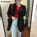 Chic Loose Light Green Women Blazer Summer One Button Female Suit Jacket Full Sleeve Outwear blaser femme