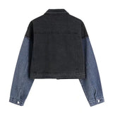 Retro Patchwork Denim Jacket-Outfit