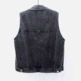 Toloer Summer New Denim Vest Female Short Style Sleeveless Horse Clip Vest Jacket Jacket-Outfit
