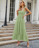 Summer Women's New Commuting Sleeveless Hot Girl Prints Long Sling Dress