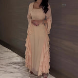 New Women's Clothing Collar Lotus Leaves Side To Close The Waist Long-Sleeved Temperament