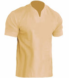 Men's Fitness Plus-Size Sports T-Shirt Men's Elastic Cotton Pocket Short-Sleeved Summer V-Neck Polo