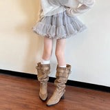 Boots Children Summer With Skirts Thin Velvet Boots Xinjiang Trousers Pile