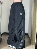 Side Stripe Wide Leg Sweatpants-Outfit