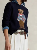 Autumn And Winter Explosion Of Women's Cotton Heavy-Industrial Cartoon Bear Round Lead College To Reduce The Age Of Women
