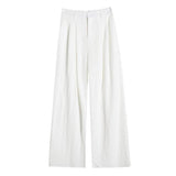 Cotton Trousers Women's Summer Thin 2025 New Ice Silk Wide Leg Trousers High Waist Hanging Sense Leisure Yamamoto