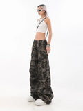 Toloer Camouflage Cargo Pants Female Fall High Street Hip Hop Loose Straight Tube Mop The Floor Feeling Casual Long Pants
