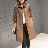 Leisure In The Long Windbreaker Female Autumn 2024 New Loose Fashion Women's Versatile Small Coat-Outfit