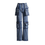 Toloer Style Advanced Sense Of Casual Jeans 2024 New Autumn Waist Long Straight Tube Cargo Pants Woman-Outfit