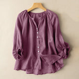 Femme Three Quarter Sleeve O-Neck Oversized Cotton Shirt 2022 ZANZEA Women Summer Solid Color Blouse Fashion Casual Holiday