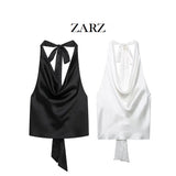 Homemade New Women's Classic Hanging Neck Silk Tatry