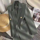Toloer Spring And Autumn Women's Korean Version Of The New Design Sense Simple Temperament Fashion Suit Long Sleeve Coat Candy Green Suit-Outfit