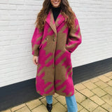 New Autumn Women's Dress A Number Of Stylish Long-Sleeved Collar Coat Prints This