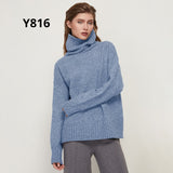 Autumn Winter Women Knitted Turtleneck Wool Sweaters 2021 Casual Basic Pullover Jumper Batwing Long Sleeve Loose