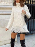 Casual Women Turtleneck Knitted Sweater 2021 Autumn Fashion Ladies High Street Vintage Sweater Female Print Knitwear