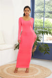 Sexy Long Polyester Spandex Dress Fashion Sleeve