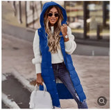 Casual Solid-Colored Hooded Sleeveless Sleeveless Vest Coat