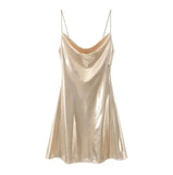 Women's Clothing 2025 Winter New Fashion Banquet Bright Metal Collar Short Sling
