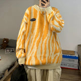 2021 Autumn winter sweater men's Hip hop flame long sleeve Black green khaki loose pullover Harajuku O-neck sweater men