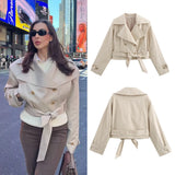 Tie With Long-Sleeved Wind Coat Jacket 2025 New Products In The Spring And