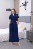 Pure Color Short-Sleeved Jumpsuit-Outfit