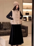 New Chinese Style Dish Buckle White Duck Down Down Vest Female Wear Winter New Fashion Diamond Large Size Vest Down Liner-Outfit