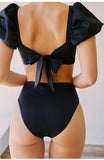 Toloer Women 2023 New Bikini Short Sleeve Swimsuit Women's Bubble Sleeve