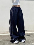 blue retro sport baggy pants with