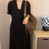 Toloer Size 300 Catties Fat Mm French Hepburn Wind Zipper Dress Female Loose Show Thin Cover Belly Casual Long Skirt 2-Outfit