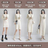 And Winter With Coat Sweater Dress Women Loose Fashion With Medium And Long Bottoming Over The Knee Knit
