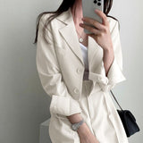 Toloer Suit Jacket Female 2024 Spring And Autumn Small Korean Fried Street New Version Of Casual Suit Jacket Female-Outfit